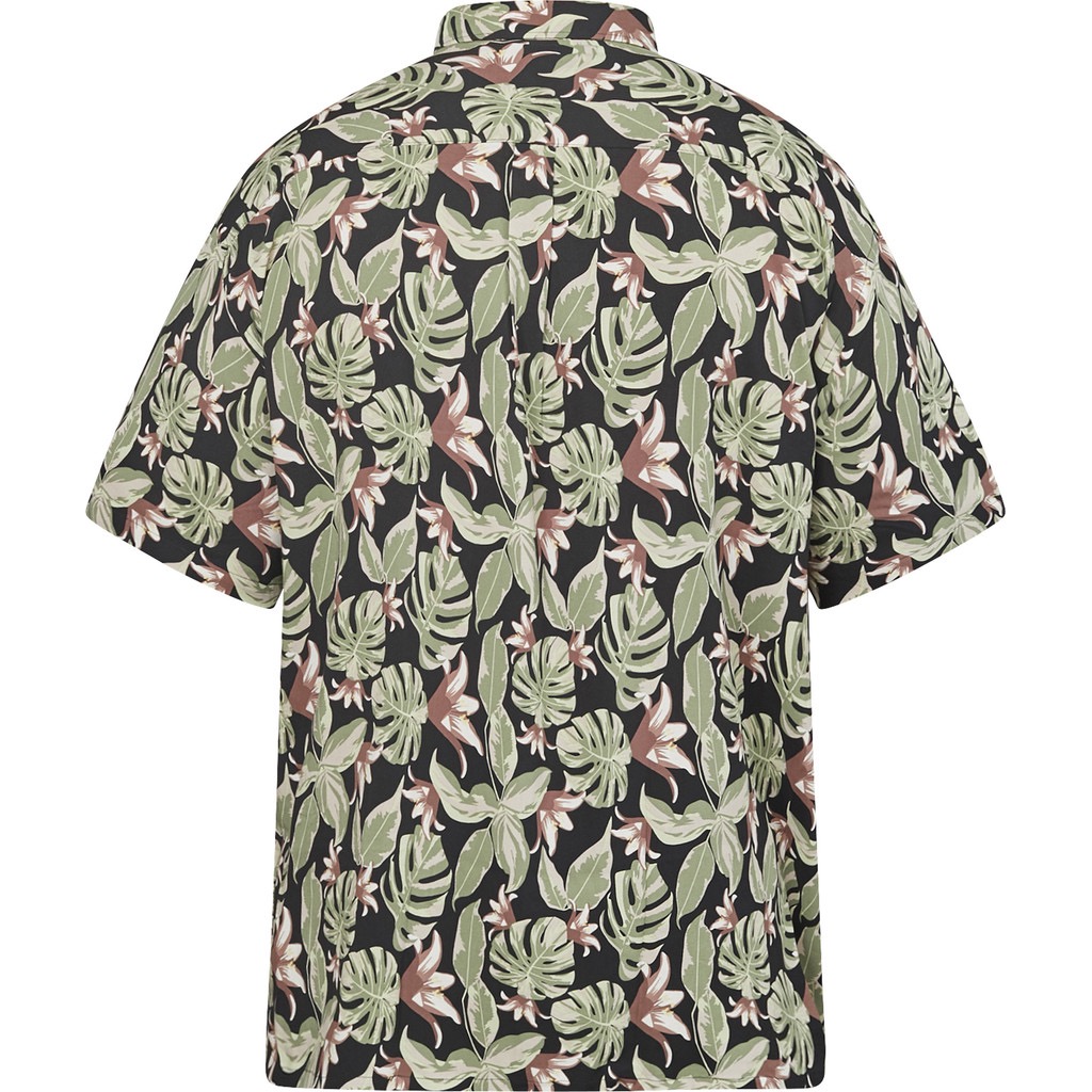 NORTH latitude skjorte kort ærmer i 100% bamboo med grønne palme blade