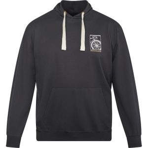 Nord-Breitengrad Kapuzenpulli mit breitem Kordelzug und kleinem Druck schwarz