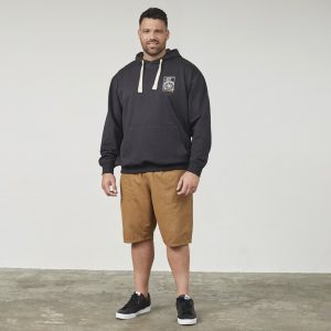 North Latitude hoodie with a wide drawstring and small print, black