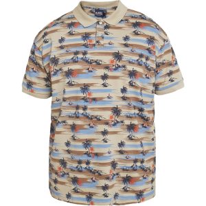 North Latitude Poloshirt 100% Baumwolle in Sand mit Sommermuster