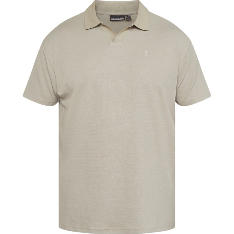 Sandfarvet polo i 100% bomuld med v-hals til store mænd fra North Latitude, XL til 8XL