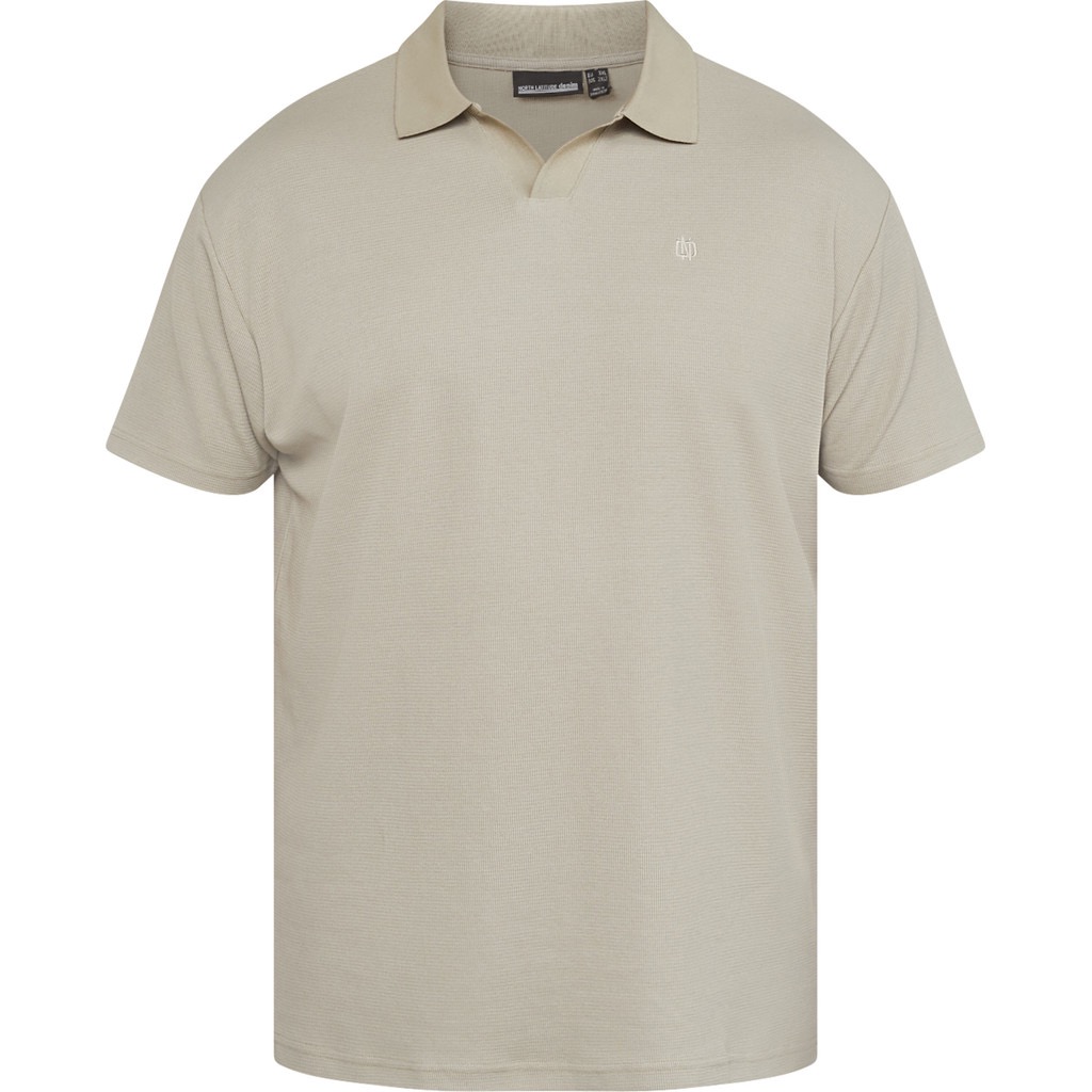North Latitude Poloshirt 100% V-Ausschnitt aus Baumwolle in Sand