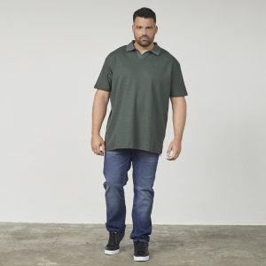 North Latitude polo shirt 100%, made from cotton with a V-neck, in a lovely dark, muted green