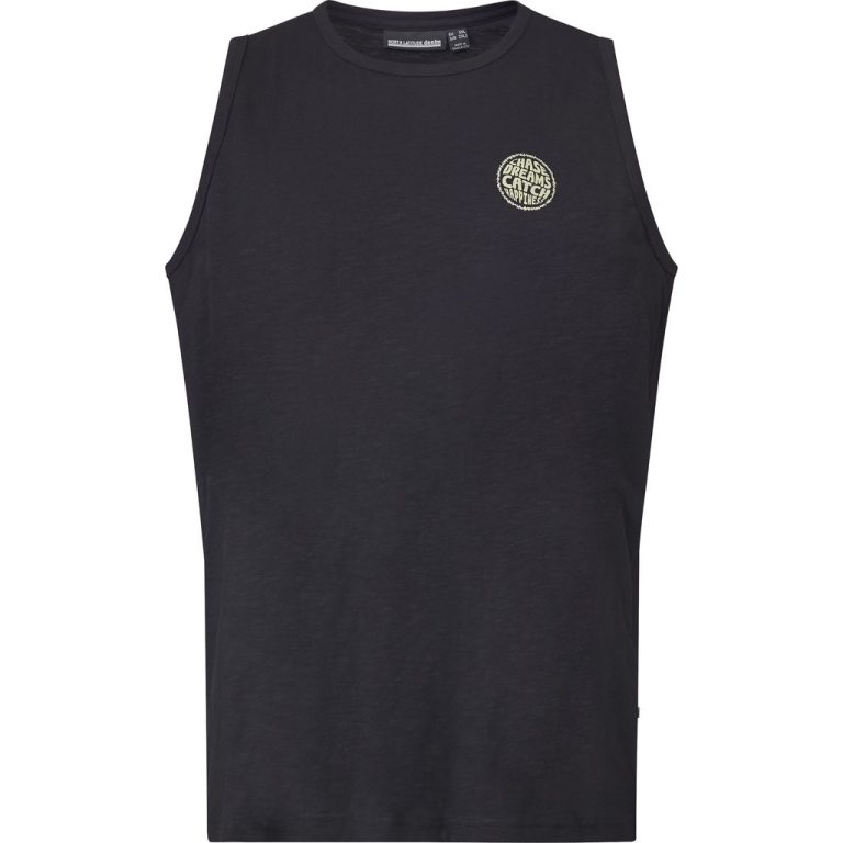 Sort tanktop med lille print i lækker bomuld til store mænd fra North Latitude, XL til 8XL