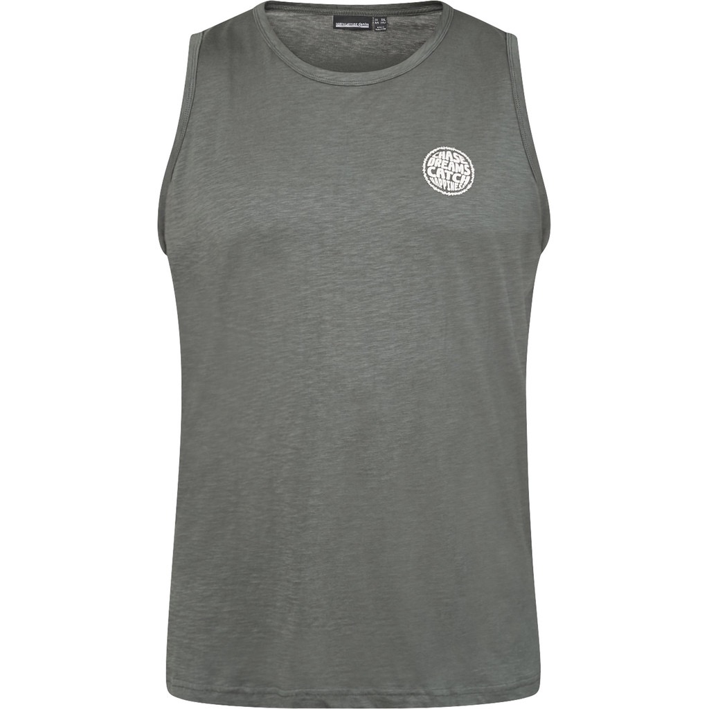 Kuscheliges North Latitude Tanktop aus Baumwolle mit kleinem Aufdruck in staubgrün