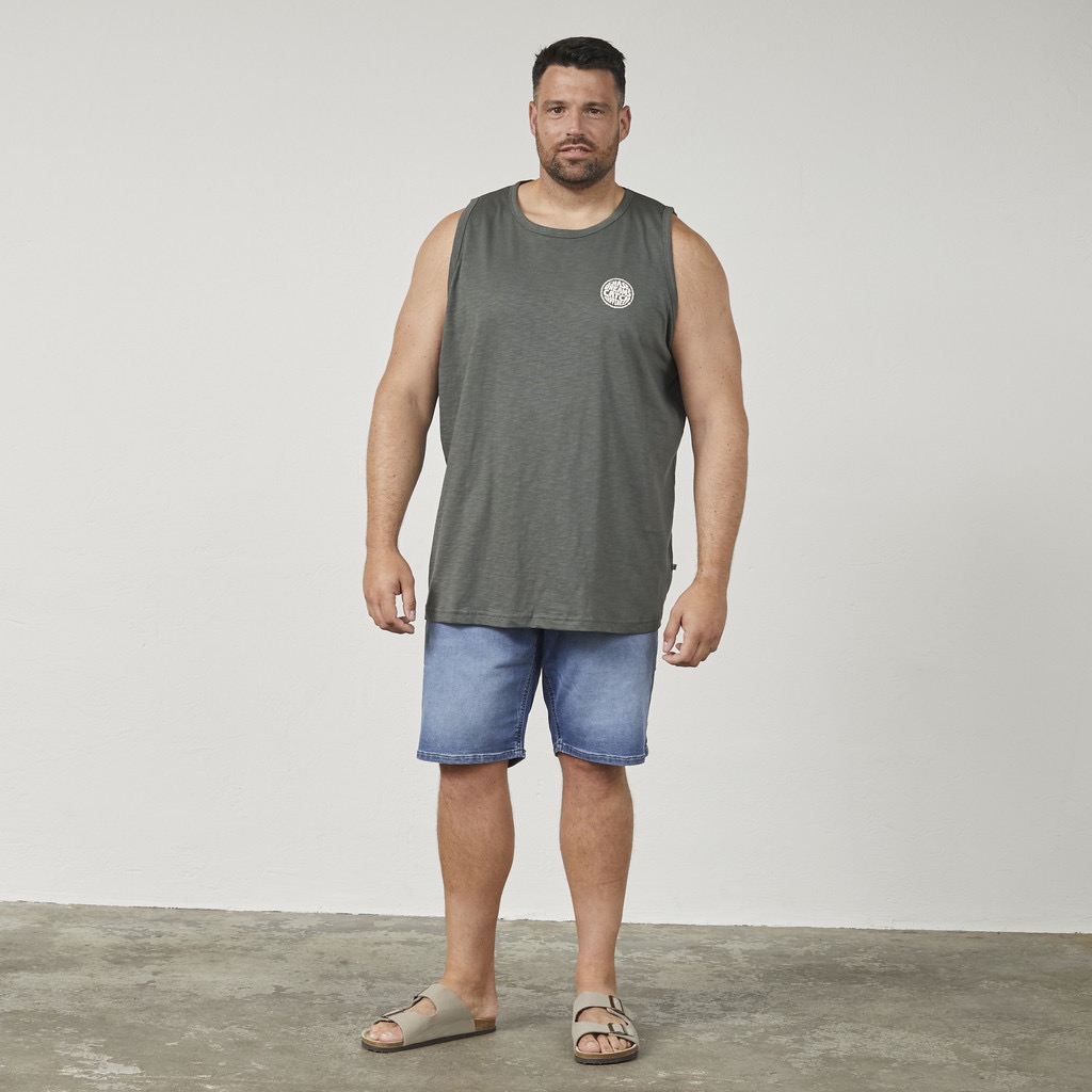 Lækker bomuld North Latitude tank top med lille print mørk dust grøn