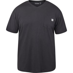 North Latitude T-Shirt mit V-Ausschnitt und Tasche schwarz