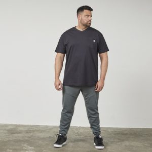 North Latitude T-shirt with a V-neck and a pocket, black