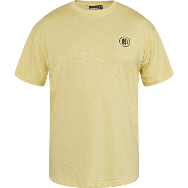 Gul printet t-shirt i lækker bomuld til store mænd fra North Latitude, XL til 8XL