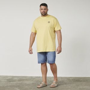 Stylish cotton North Latitude printed t-shirt in a yellow colour