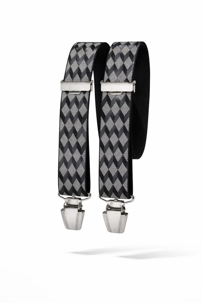 Sort argyl mønster sele fra Dansk Bosswik 120cm