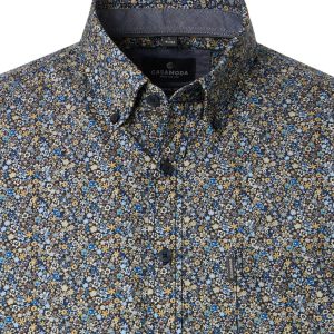 Short-sleeved shirt from Casa Moda in a comfort fit, with a dark floral pattern