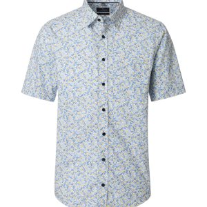 Kurzärmeliges Hemd von Casa Moda in bequemer Passform, mit Citroen-Hain-Muster