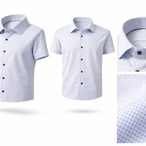 von Venti Kurzarmhemd in Comfort Fit mit kleinem Muster blau