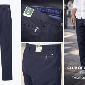 CLUB of COMFORT extreme flex buks i chino model med skrå lommer marine blå