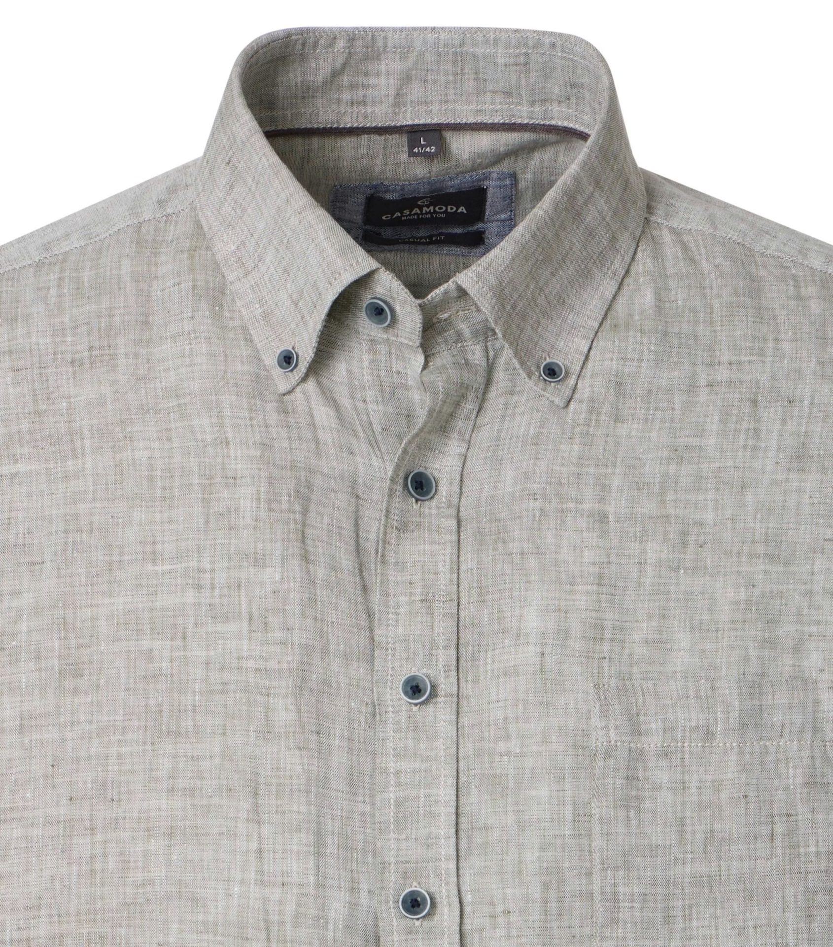 Casa Moda Lässige Passform mit kurzen Ärmeln aus Leinen und Daunen in Olivgrün