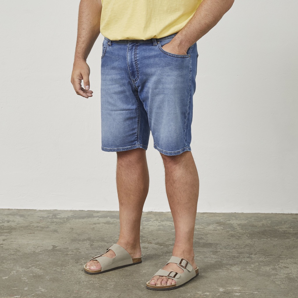North Latitude jog cowboy shorts i en slid stærk vask denim blå – Bild 4
