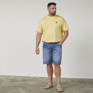 North Latitude ‘Jog’ cowboy shorts in a hard-wearing denim blue wash