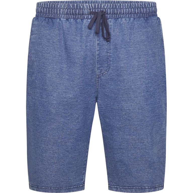 Indigoblå jog shorts i denim med snøre i livet til store mænd fra North Latitude, XL til 8XL
