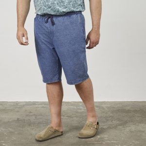 North Latitude denim jogging shorts, with drawstring waist, indigo blue