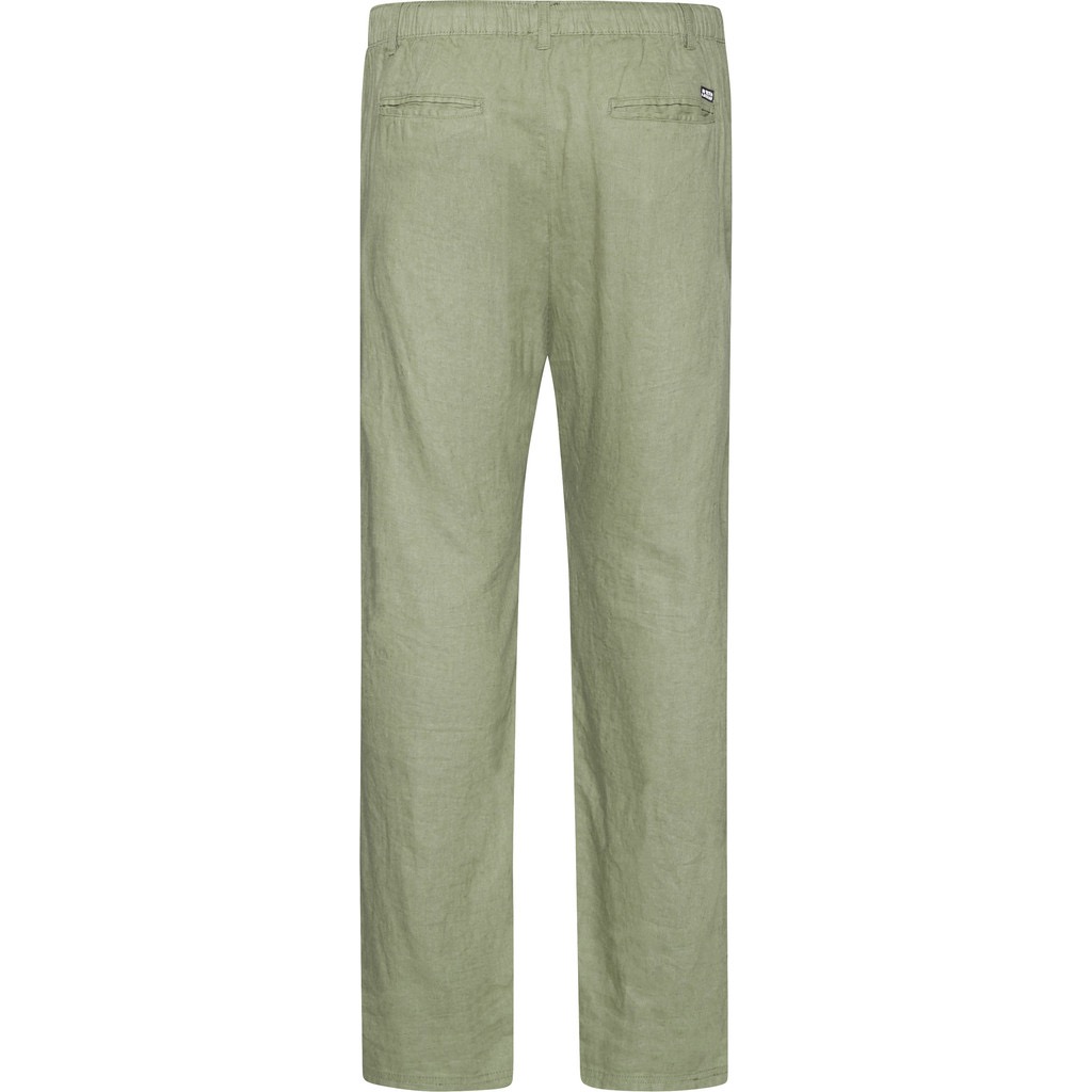 North latitude chino hør bukser med skrå lommer elastik talje oliven grøn – Bild 2