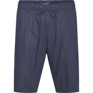 North Breitengrad Chino Leinen-Shorts mit schrägen Taschen elastische Taille navy blau