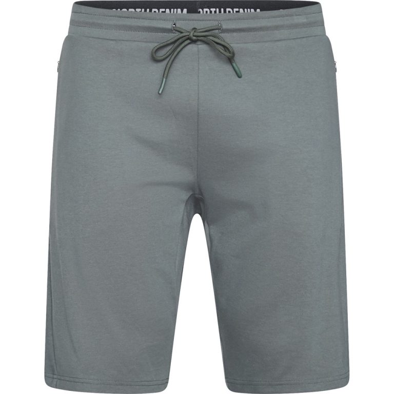 Mørkt duset grønne sweatshorts med elastisk lining til store mænd fra North Latitude, XL til 8XL