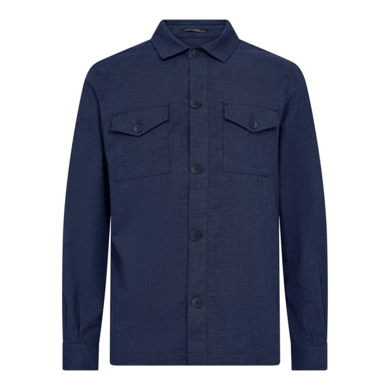 Marineblå overshirt i en fed stil til store mænd fra Sunwill