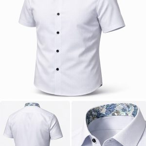 von Venti Kurzärmeliges Hemd aus strukturiertem Stoff in Comfort Fit blau