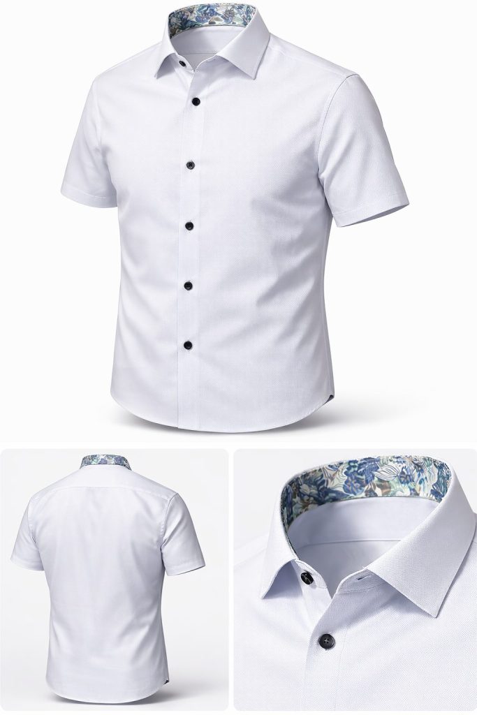 von Venti Kurzärmeliges Hemd aus strukturiertem Stoff in Comfort Fit blau