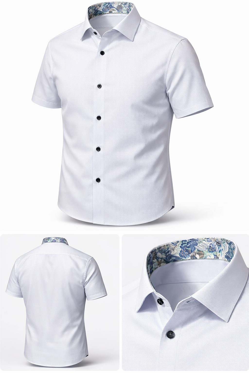 von Venti Kurzärmeliges Hemd aus strukturiertem Stoff in Comfort Fit blau