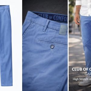 CLUB of COMFORT model GARVEY, en chino i bomuld/spandex og i mellem blå