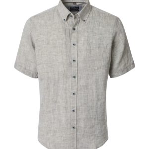 Casa Moda Lässige Passform mit kurzen Ärmeln aus Leinen und Daunen in Olivgrün