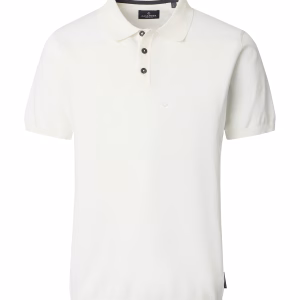 Kort ærmet bomuld polo fra Casa Moda i hvid alyssum