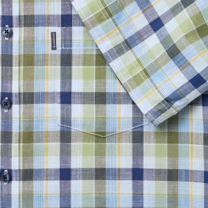 from Casa Moda Short sleeve shirt in comfort fit, checked in blue and green colours