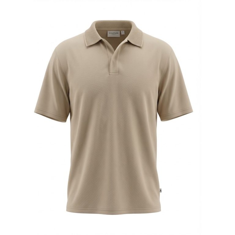 Sandfarvet polo med stretch til store mænd fra Athletes Collective, M til 8XL