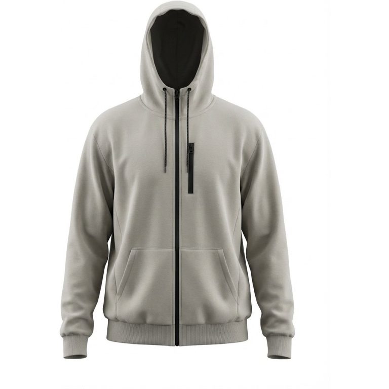 Kitfarvet hybridhættetrøje med lynlås til store mænd fra Athletes Collective, M til 8XL