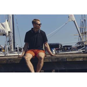 Athletes Collective Polo Pavia with contrast on collar and sleeve marien blue