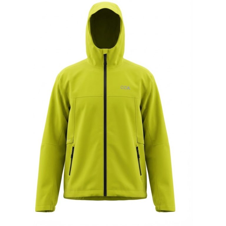 Lime funktionel softshelljakke til store mænd fra Athletes Collective, S til 8XL