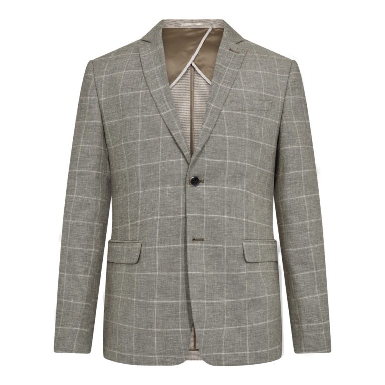 Lysegrøn blazer med stor tern i modern fit til store mænd fra Sunwill
