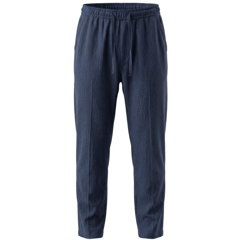 Marineblå chinobukser i afslappet stil i bomuld til store mænd fra Athletes Collective, M til 8XL