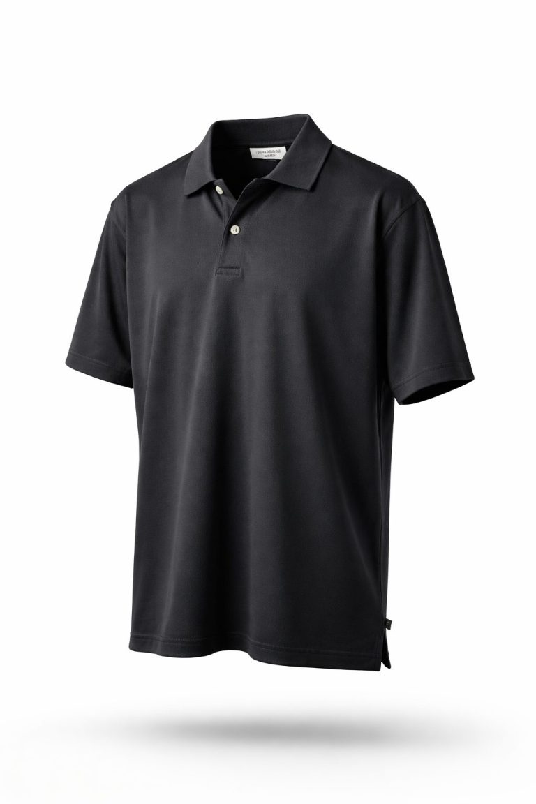 Sort polo med stretch til store mænd fra Athletes Collective, M til 8XL