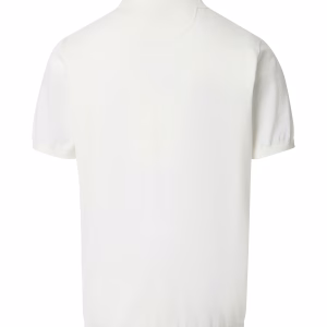 Short sleeve cotton polo shirt from Casa Moda in white alyssum