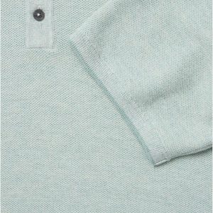 Kurzärmeliges Polohemd aus Baumwolle, flach gestrickt, hellgrün