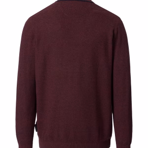 Casa Moda lang ærmet bomuld polo flat strikket brandt henna