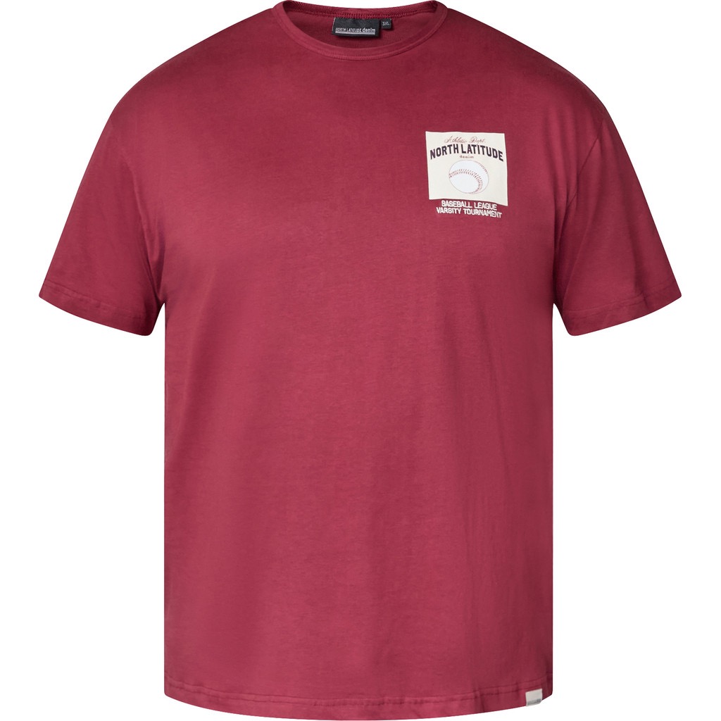 North Latitude t-shirt med lille print vin rød