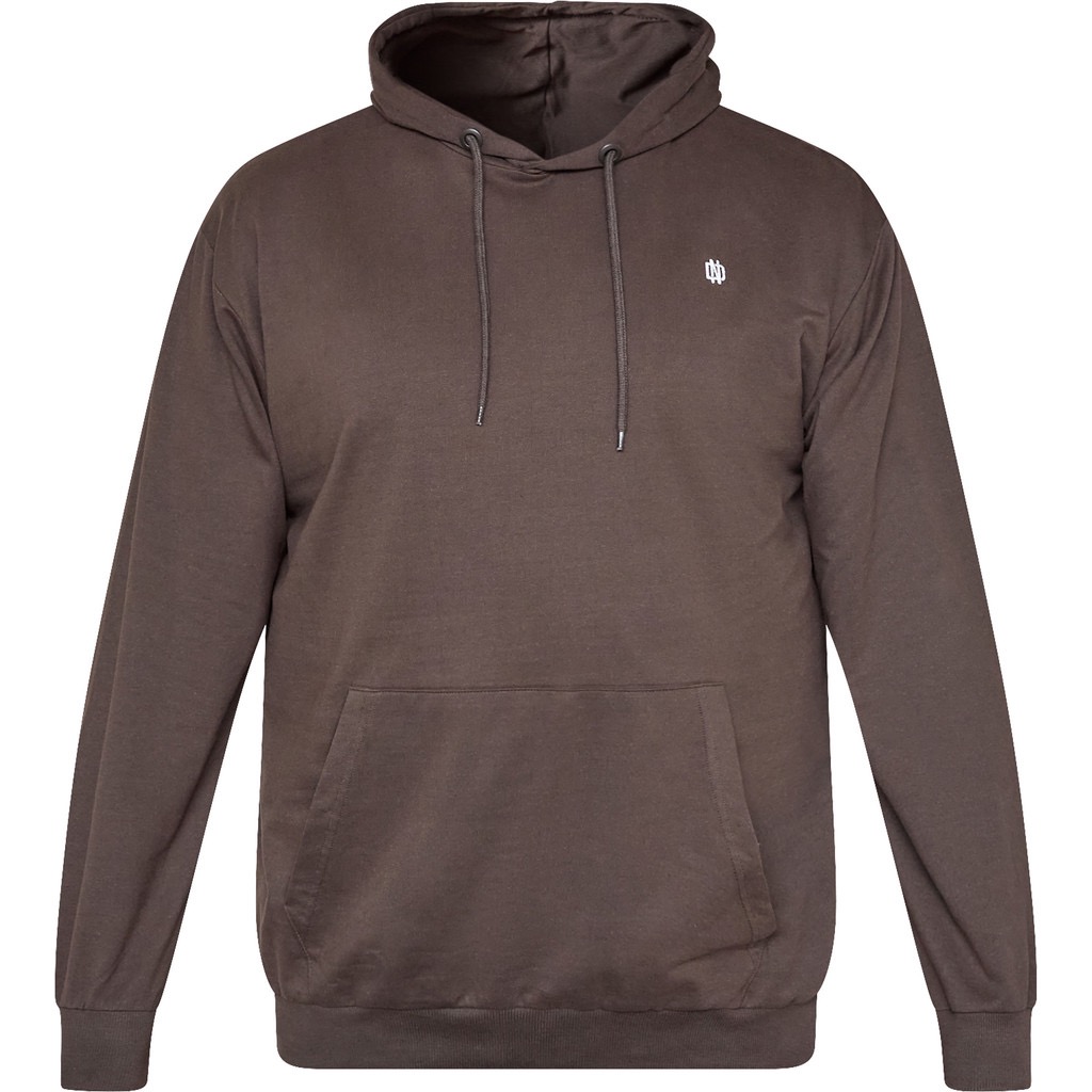 North latitude hoodie med ryg print og kænguru lomme mørk brun