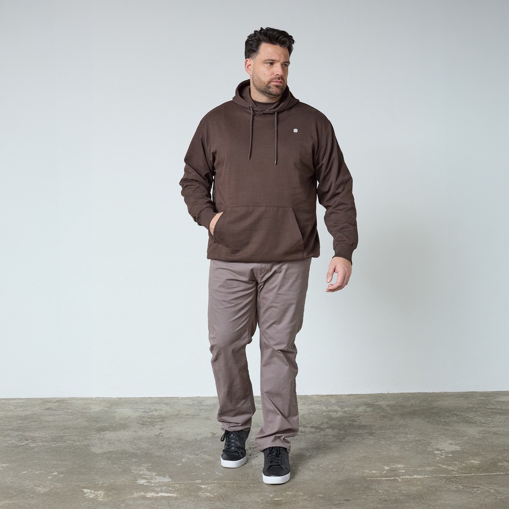 North latitude hoodie med ryg print og kænguru lomme mørk brun – Bild 3