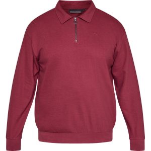 North Latitude poloshirt langærmet i blød bomuld, med kort lynlås vin rød