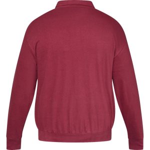 North Latitude poloshirt langærmet i blød bomuld, med kort lynlås vin rød